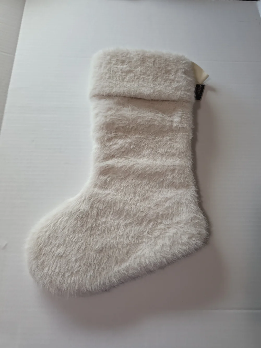 Victoria’s Secret W/ Gold Embroidered Faux Fur Christmas Stocking NWT